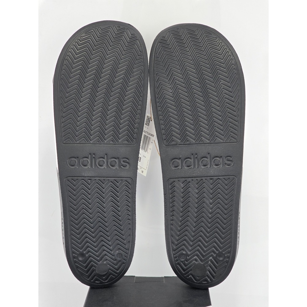Adidas Adilette Shower Mens Size 18 White Black Slides JR0672 - New - Picture 2 of 14